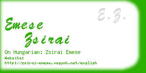 emese zsirai business card